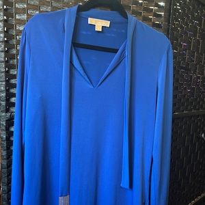 Michael Kors L Womens Fancy Blue Blouse
